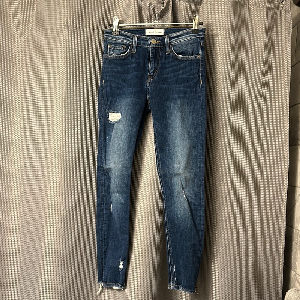 Flying Monkey Distressed Blue Jeans